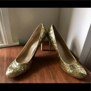 Nine West Gold Glitter 4” inches heels